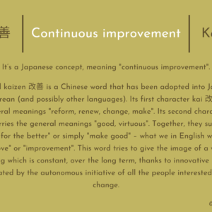 改善 | Amélioration Continue | Kaizen