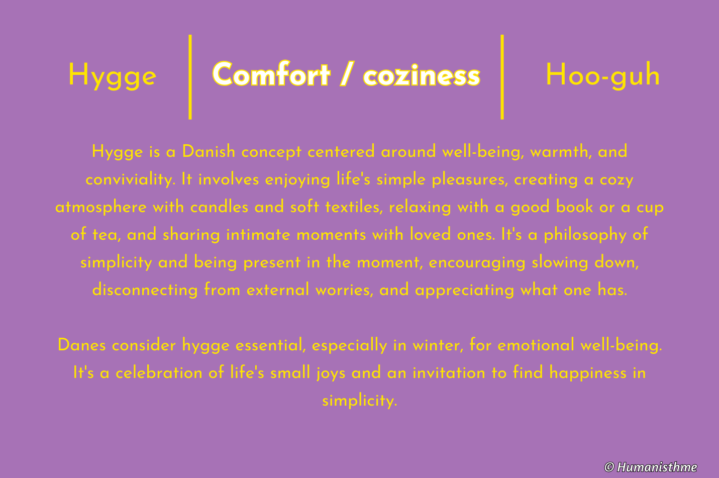 Hygge | Confort / Cocooning | Hoo-guh